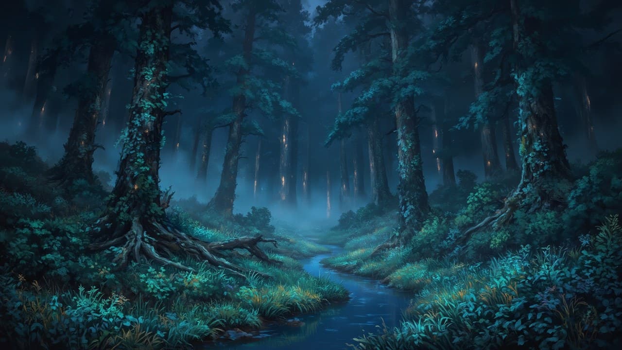 Bioluminescent Old Growth Forest