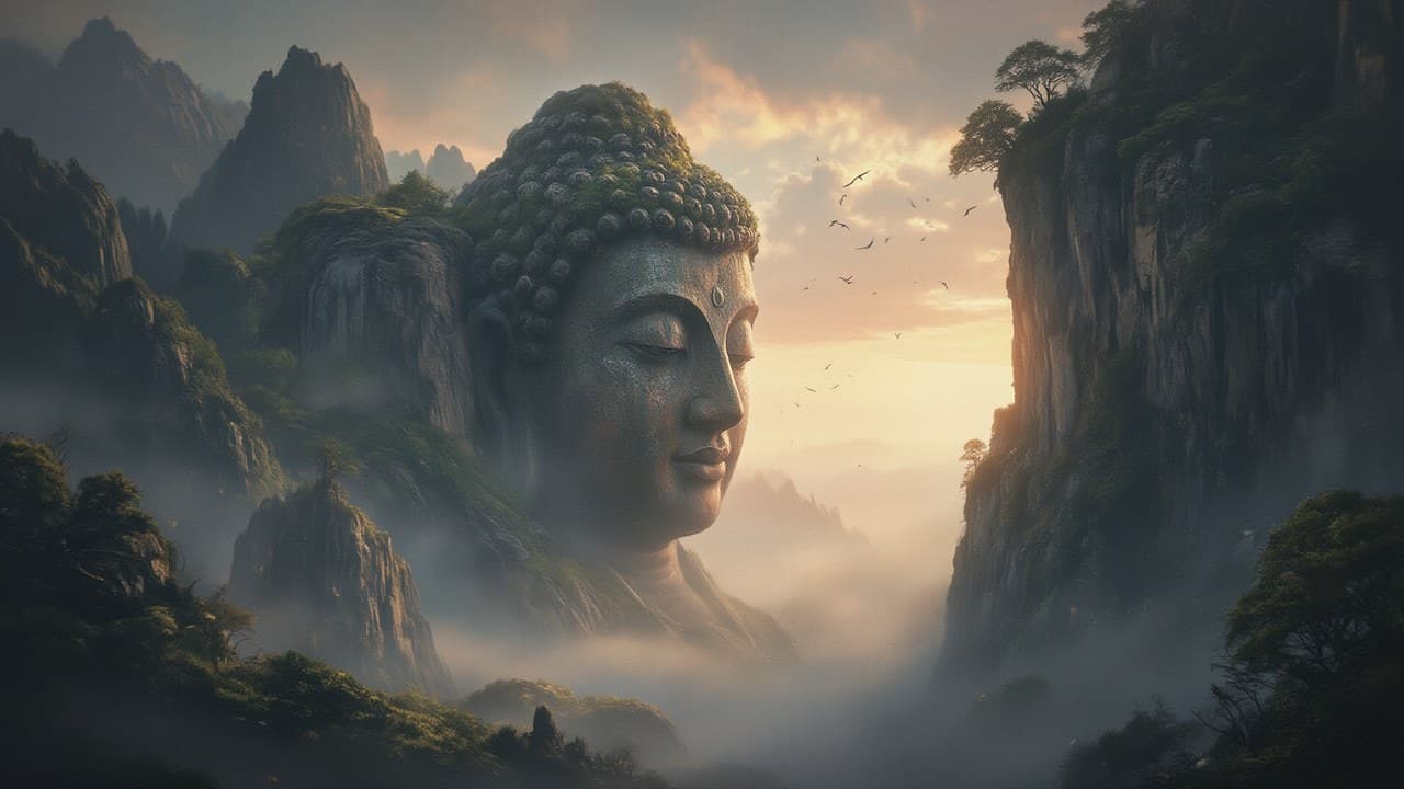 Massive Serene Buddha Face Emerging