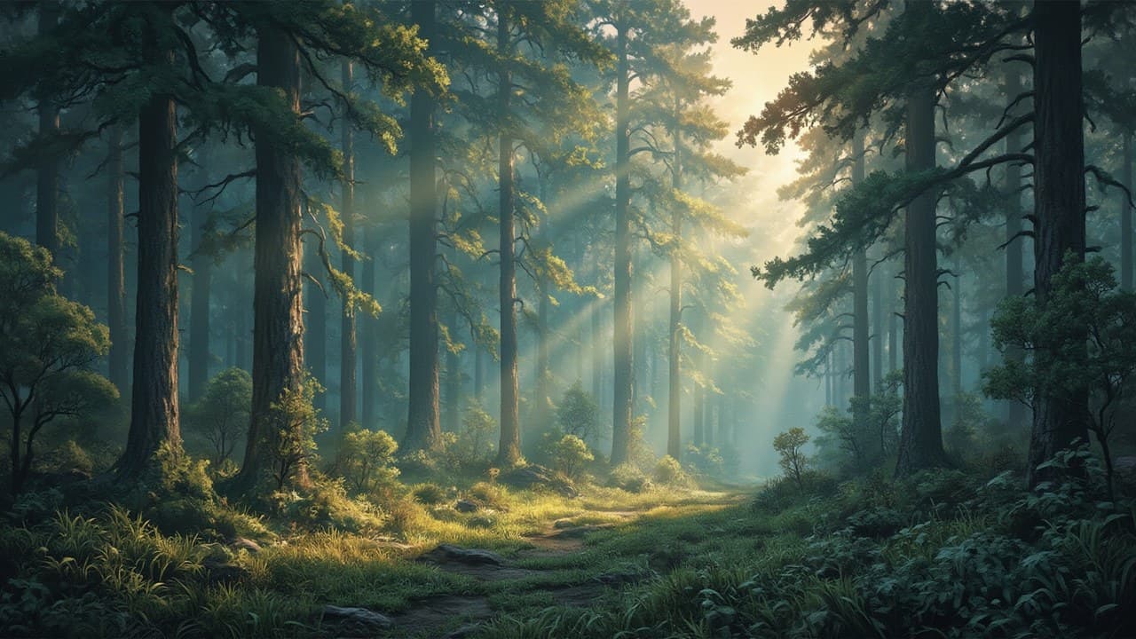 Mossy Primeval Pine Forest Soft
