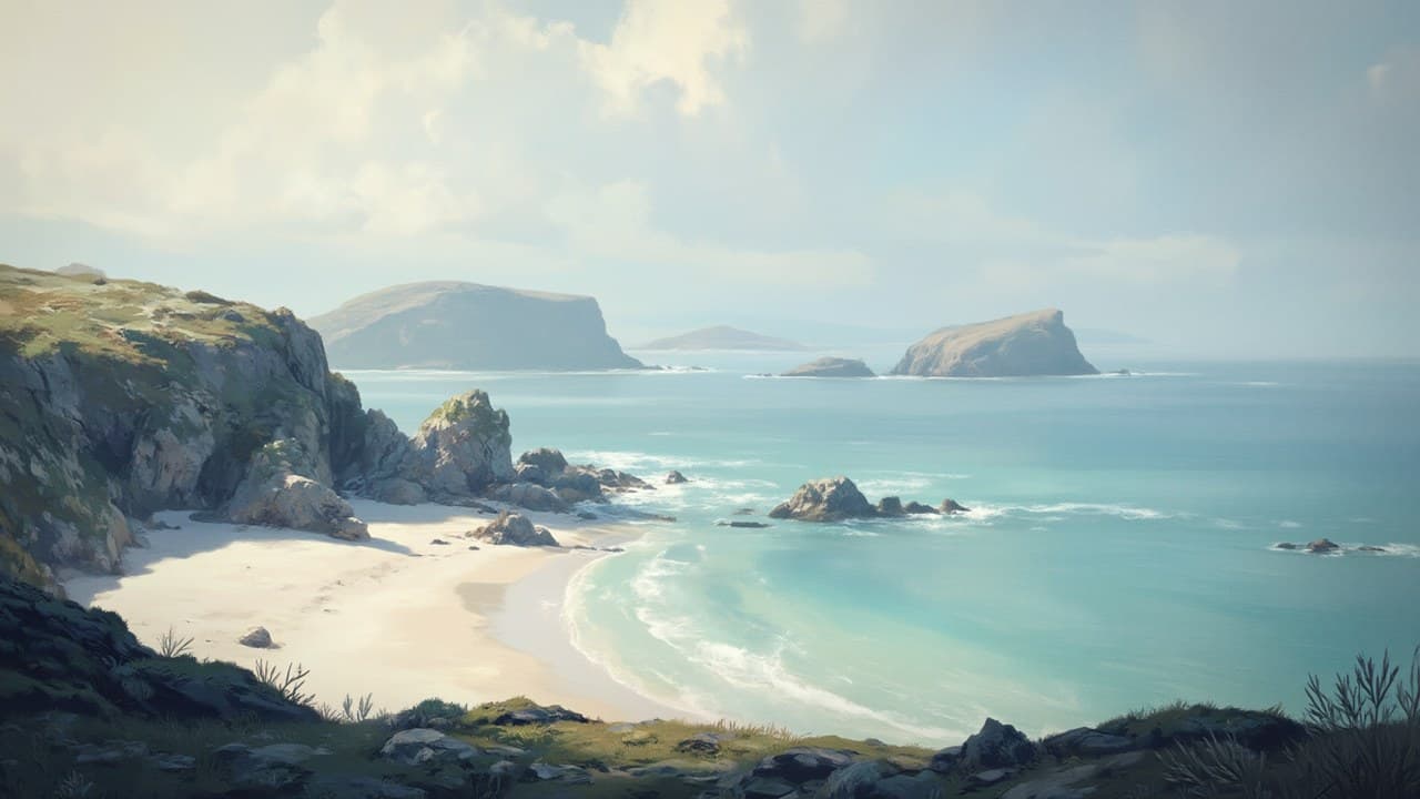 Quiet Coastal Cove Pale Sand