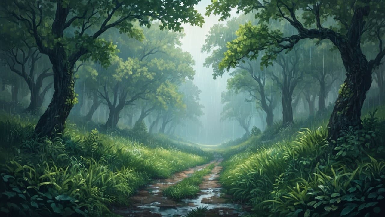 Quiet Misty Forest Path Gentle