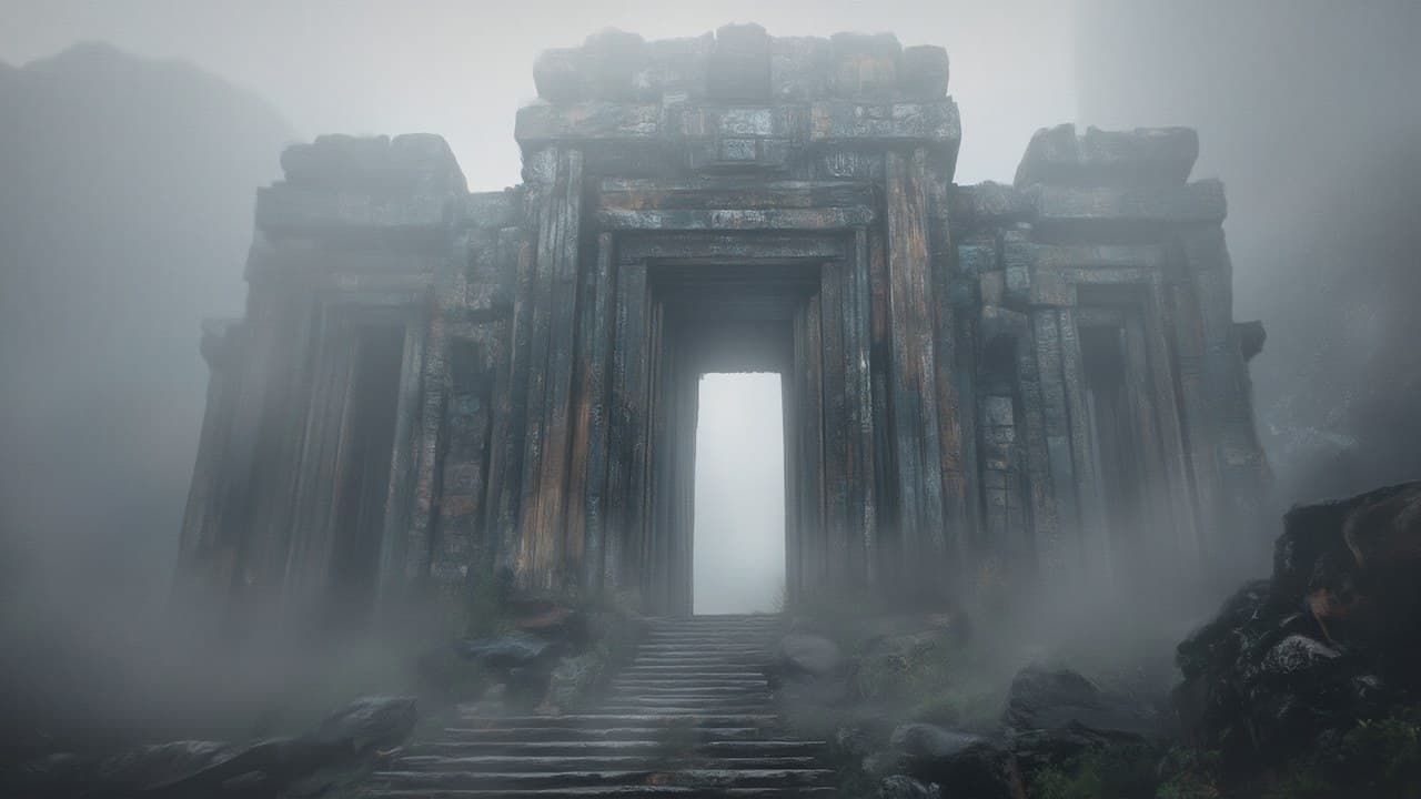 Towering Ancient Stone Temple Gatewa