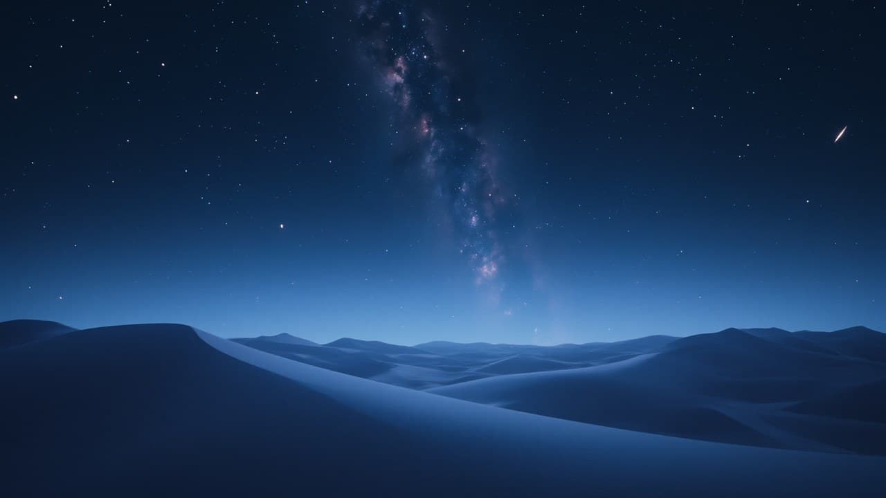 Tranquil Night Desert Under Glowin