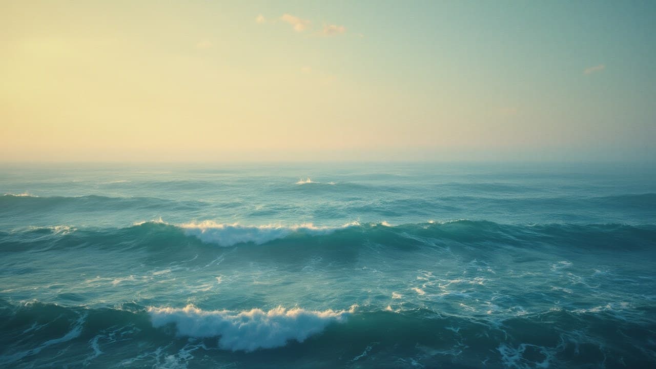 Vast Turquoise Ocean Golden Hour
