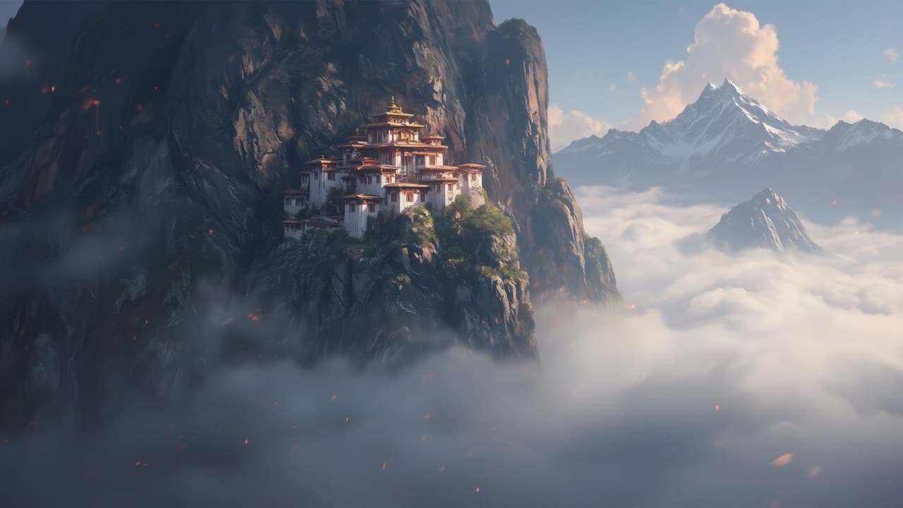 Epic Mountain Monastery Temple Clin