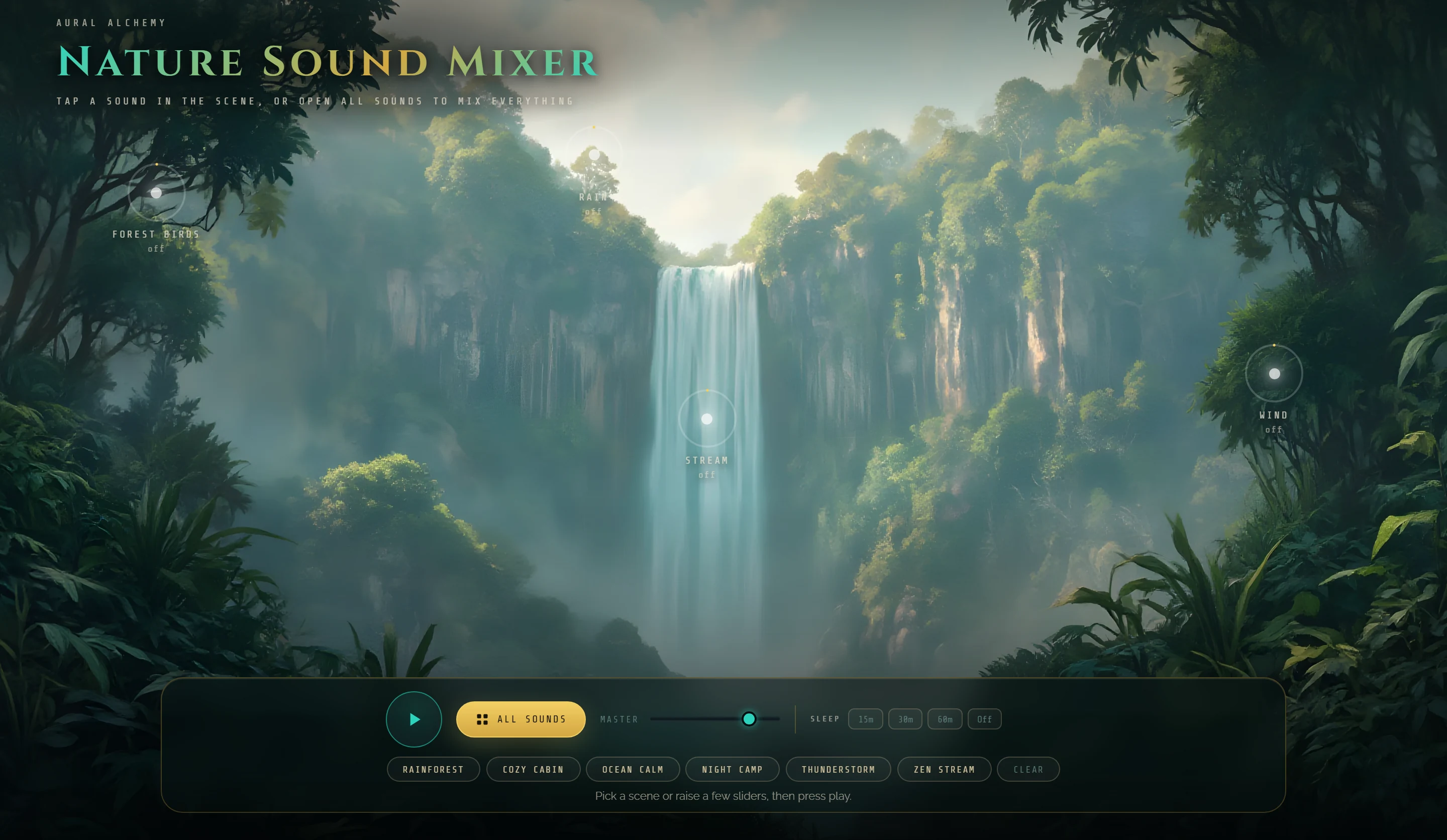 Nature Sound Mixer in the browser