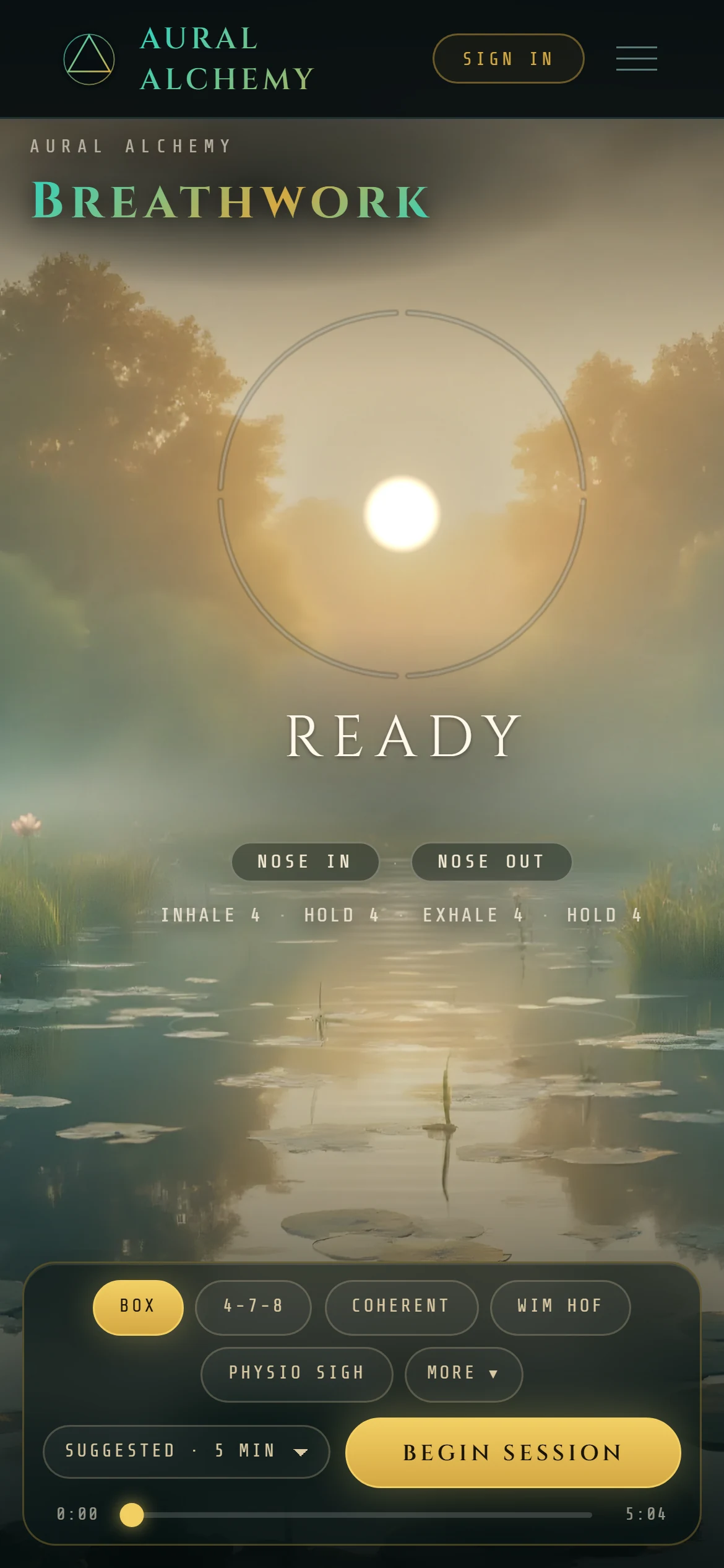 Breathwork Pacer, screenshot