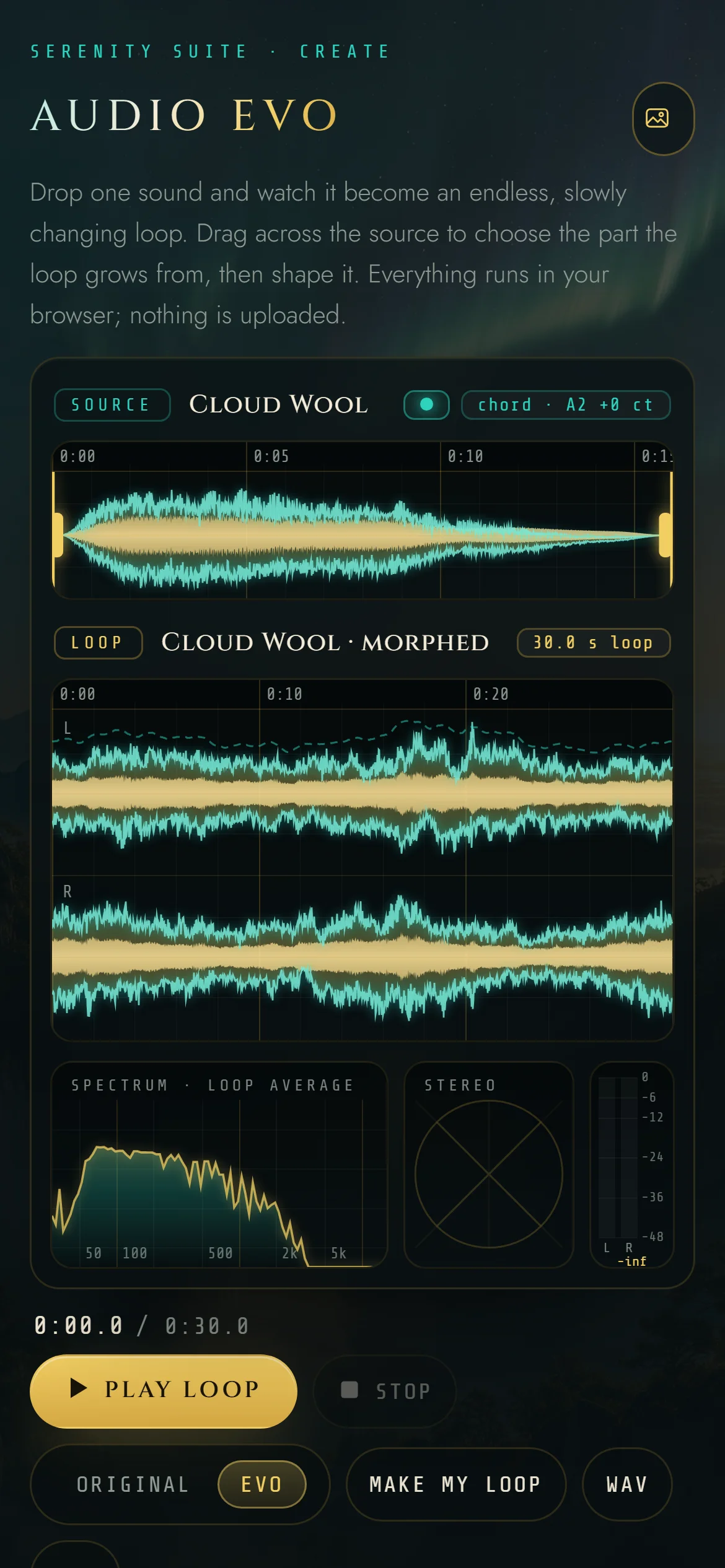 Audio Evo, screenshot