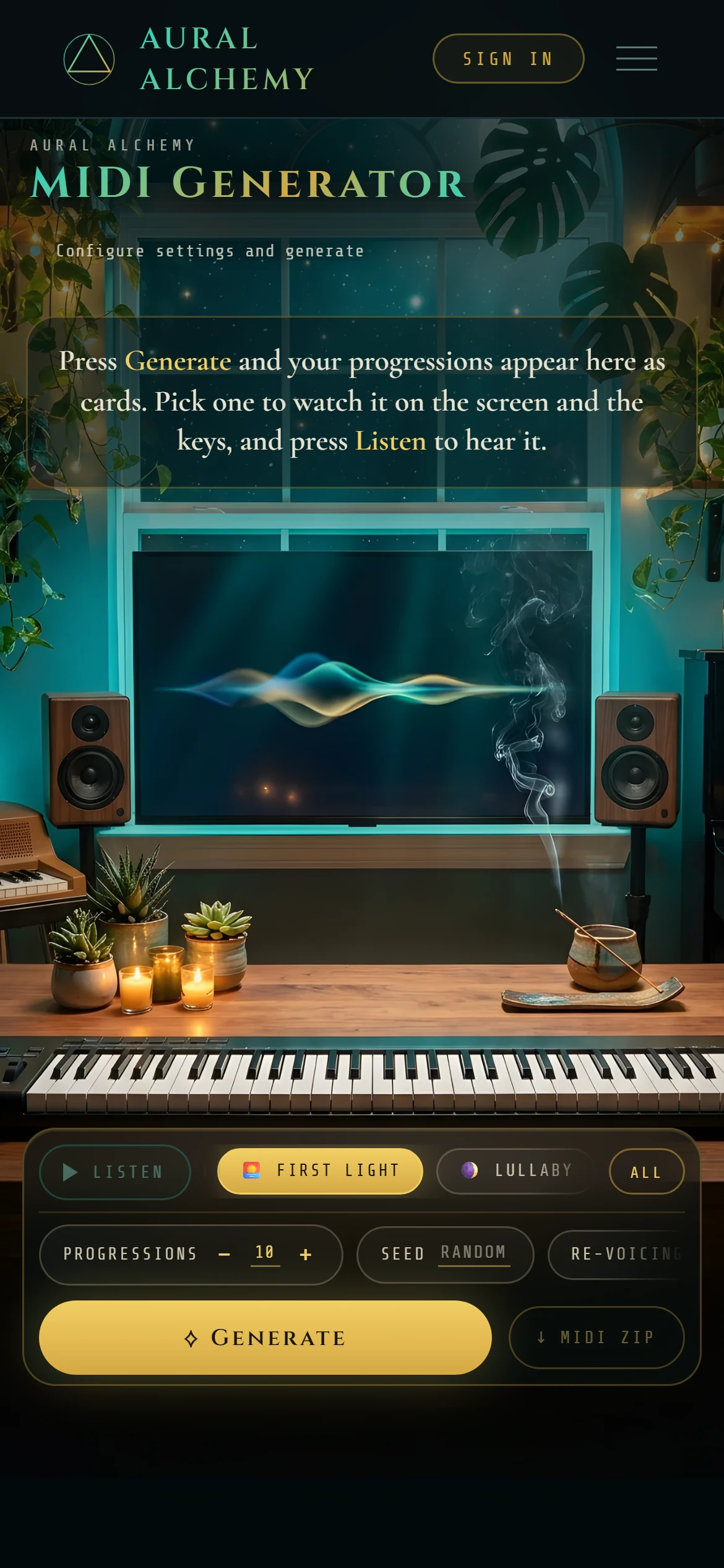 MIDI Generator, screenshot