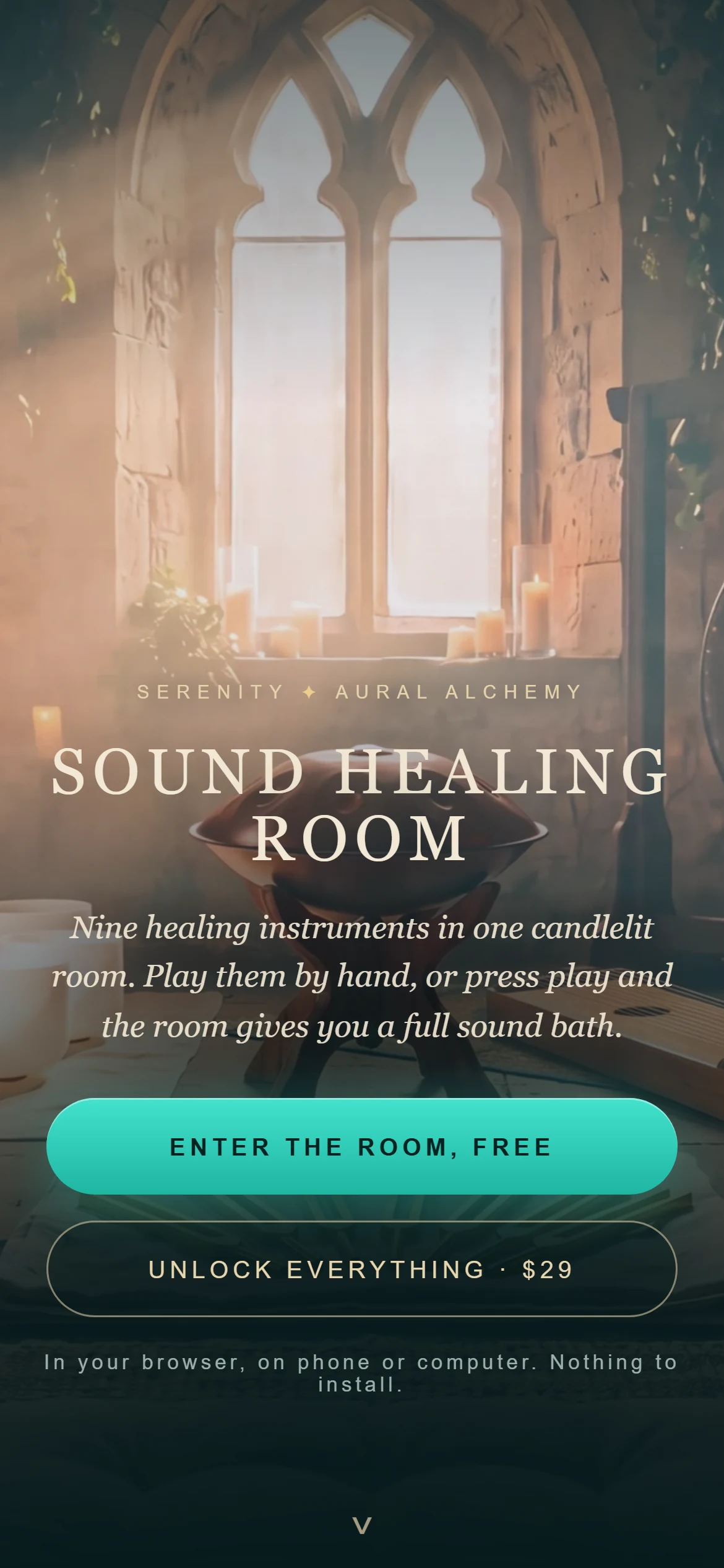 Sound Healing Room, screenshot